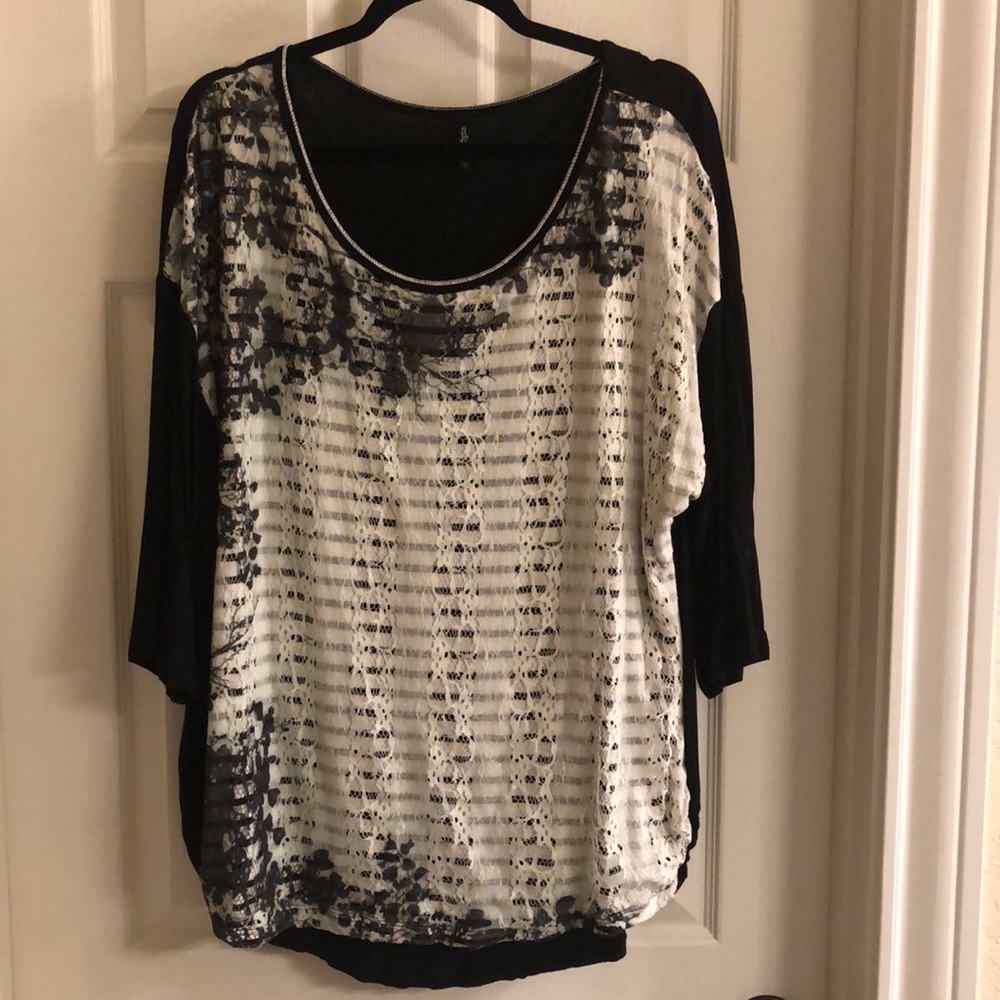 Lace overlay shirt